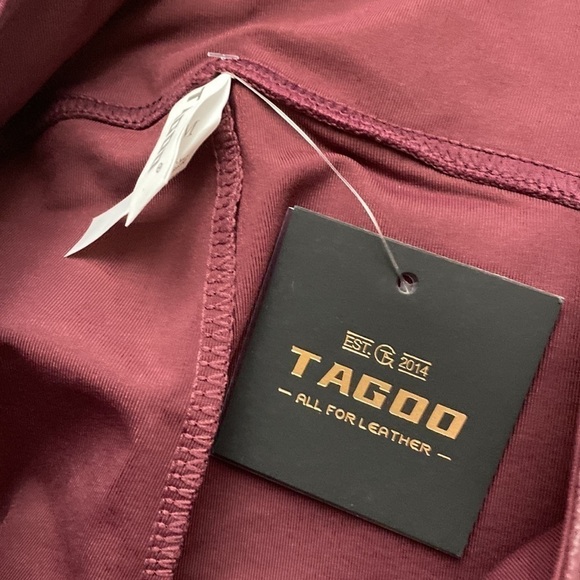 Tagoo Faux Leather Dressy Leggings Women Tummy Control High Waisted Medium NWT - Picture 9 of 16